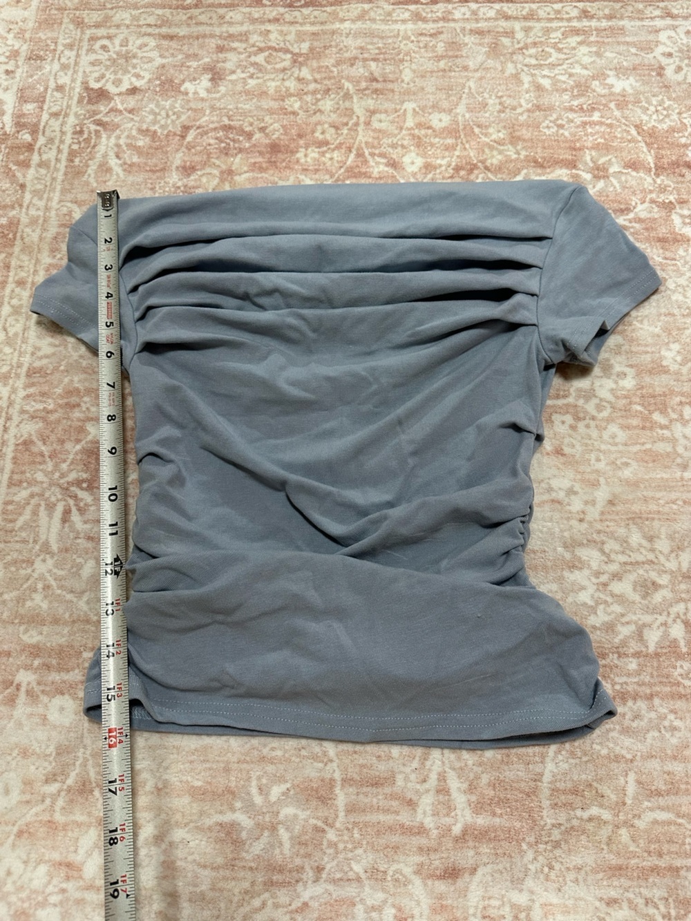 Off-Shoulder 🩵 Light Blue Women's Ruched Top - Picture 8 of 10